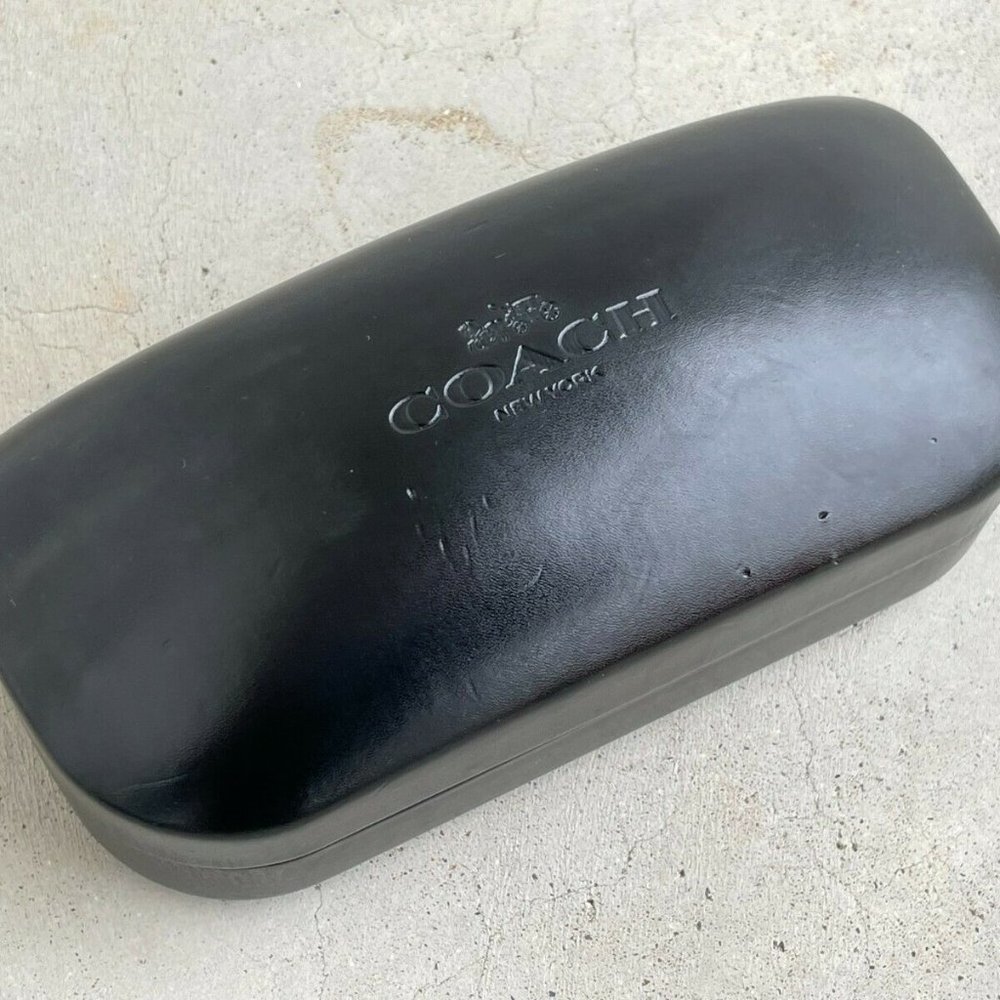 Coach New York Sunglasses Case Black Hard Case Big Case Empty Case Only - Picture 1 of 11